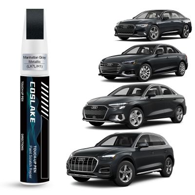 COSLAKE Car Touch Up Paint(Manhattan Gray Metallic(LX7L/H1)) for Audi, Car Paint Scratch Repair Kit, Quick & Easy Solution to Repair, 2 in 1 Scratch Remover Pen with Color-Matched