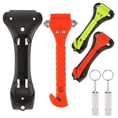 Yimomoyi Window Breaker Seatbelt Cutter, 2 Pack Car Window Breaker, Emergency Seat Belt Cutter and Window Hammer Tool, Car Escape Tool with 2 Whistles, Car Safety Hammer Seatbelt Cutter
