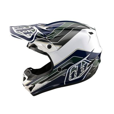 Troy Lee Designs SE4 Polyacrylite Adult Motocross Off-Road Dirt Bike Helmet with MIPS, Block, Charcoal / Navy, Large