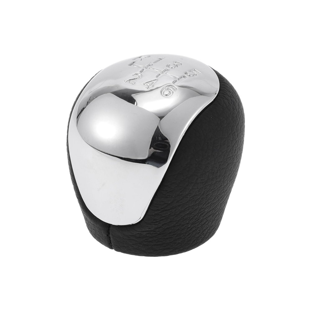 Hihaha 6 Speed Manual Gear Shifter Knob for Hyundai Elantra 08-09 / Front Stick Shifter Lever Knob/Durable Plastic Faux Leather / 1 Pcs Black Silver Tone