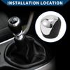 Hihaha 6 Speed Manual Gear Shifter Knob for Hyundai Elantra 08-09 / Front Stick Shifter Lever Knob/Durable Plastic Faux Leather / 1 Pcs Black Silver Tone view 2