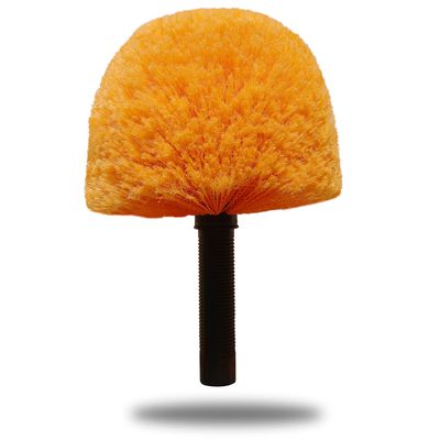 Tonmp Orange Twist-On Cobweb Duster Head Brush, Fits Standard 3/4 inch Threaded Poles, Attachment Brush, Spider Web Duster Brush for Outdoor & Indoor Cleaning - 1 Pack