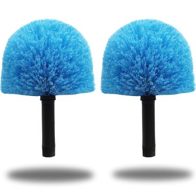 2 Pack Cobweb Duster Head Brush-Twist-On Spider Web Brush for Outdoor & Indoor Web Cleaning // Fits Standard Acme Threaded Poles // Cobweb Duster Brush Head Only-Blue
