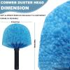 2 Pack Cobweb Duster Head Brush-Twist-On Spider Web Brush for Outdoor & Indoor Web Cleaning // Fits Standard Acme Threaded Poles // Cobweb Duster Brush Head Only-Blue view 2