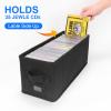 BOATISLE CD Case Holder with Handles and Lid CD Storage Box with External Label Slots, Easy-to-Move Organizer Case for Efficient Media Storage,4Pack-Black view 2