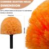 2 Pack Orange Twist-On Cobweb Duster Head Brush, Fits Standard 3/4 inch Threaded Poles, Attachment Brush, Spider Web Duster for Outdoor & Indoor Cleaning view 2