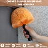 2 Pack Orange Twist-On Cobweb Duster Head Brush, Fits Standard 3/4 inch Threaded Poles, Attachment Brush, Spider Web Duster for Outdoor & Indoor Cleaning view 4