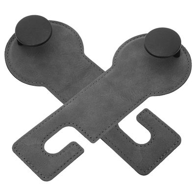 SOLUSTRE 1pair Hidden Car Seat Storage Hooks Discreet Headrest Bag Holders for Purses and Accessories Pu Material Installation