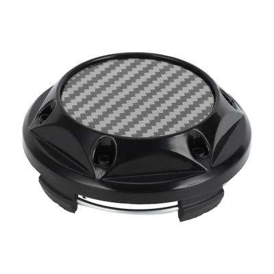A ABSOPRO Wheel Center Caps Hub Caps Rim Center Caps OD: 68mm/2.68" Wheel Caps Hubcap Center Covers Plastic Black 1 Pcs with Black Carbon Fiber Pattern Sticker