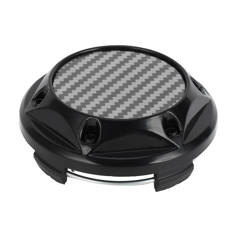 A ABSOPRO Wheel Center Caps Hub Caps Rim Center Caps OD: 68mm/2.68" Wheel Caps Hubcap Center Covers Plastic Black 1 Pcs with Black Carbon Fiber Pattern Sticker