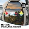 Kick Mat Back Seat Protector for Car 2 Pack Extra Large Car Back Seat Cover with 3 Storage Pockets Waterproof Seat Back Protector Villa on The Top of The Hill Backseat Car Organizer for Trucks SUV view 3