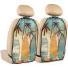 VTCTOASY Kick Mat Back Seat Protector for Car 2 Pack Extra Large Car Back Seat Cover with 3 Storage Pockets Waterproof Seat Back Protector Surfboard Palm Tree Backseat Car Organizer for Trucks SUV view 1