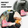 VTCTOASY Kick Mat Back Seat Protector for Car 2 Pack Extra Large Car Back Seat Cover with 3 Storage Pockets Waterproof Seat Back Protector Surfboard Palm Tree Backseat Car Organizer for Trucks SUV view 2
