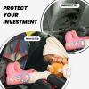 Kick Mat Back Seat Protector for Car 2 Pack Extra Large Car Back Seat Cover with 3 Storage Pockets Waterproof Seat Back Protector American Wastern Texas Star Backseat Car Organizer for Trucks SUV view 2