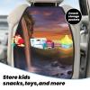 VTCTOASY Kick Mat Back Seat Protector for Car 2 Pack Extra Large Car Back Seat Cover with 3 Storage Pockets Waterproof Seat Back Protector Waterfall at Sunset Backseat Car Organizer for Trucks SUV view 3