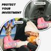 VTCTOASY Kick Mat Back Seat Protector for Car 2 Pack Extra Large Car Back Seat Cover with 3 Storage Pockets Waterproof Seat Back Protector Beach Giraffe Backseat Car Organizer for Trucks SUV view 2