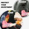 VTCTOASY Kick Mat Back Seat Protector for Car 2 Pack Extra Large Car Back Seat Cover with 3 Storage Pockets Waterproof Seat Back Protector Water and fire Heart Backseat Car Organizer for Trucks SUV view 2