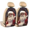 VTCTOASY Kick Mat Back Seat Protector for Car 2 Pack Extra Large Car Back Seat Cover with 3 Storage Pockets Waterproof Seat Back Protector Santa Claus Backseat Car Organizer for Trucks SUV view 1