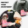 VTCTOASY Kick Mat Back Seat Protector for Car 2 Pack Extra Large Car Back Seat Cover with 3 Storage Pockets Waterproof Seat Back Protector Santa Claus Backseat Car Organizer for Trucks SUV view 2