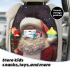 VTCTOASY Kick Mat Back Seat Protector for Car 2 Pack Extra Large Car Back Seat Cover with 3 Storage Pockets Waterproof Seat Back Protector Santa Claus Backseat Car Organizer for Trucks SUV view 3