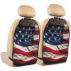 VTCTOASY Kick Mat Back Seat Protector for Car 2 Pack Extra Large Car Back Seat Cover with 3 Storage Pockets Waterproof Seat Back Protector American Flag Backseat Car Organizer for Trucks SUV view 1