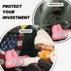 VTCTOASY Kick Mat Back Seat Protector for Car 2 Pack Extra Large Car Back Seat Cover with 3 Storage Pockets Waterproof Seat Back Protector American Flag Backseat Car Organizer for Trucks SUV view 2