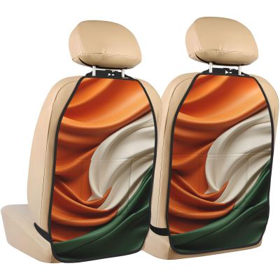 VTCTOASY Kick Mat Back Seat Protector for Car 2 Pack Extra Large Car Back Seat Cover with 3 Storage Pockets Waterproof Seat Back Protector Irish Flag Elements Backseat Car Organizer for Trucks SUV