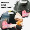 VTCTOASY Kick Mat Back Seat Protector for Car 2 Pack Extra Large Car Back Seat Cover with 3 Storage Pockets Waterproof Seat Back Protector Beach Conch Seascape Backseat Car Organizer for Trucks SUV view 2