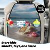 VTCTOASY Kick Mat Back Seat Protector for Car 2 Pack Extra Large Car Back Seat Cover with 3 Storage Pockets Waterproof Seat Back Protector Beach Conch Seascape Backseat Car Organizer for Trucks SUV view 3