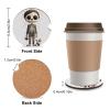 Car Coasters 2PCS Skull Boy and Flower Car Cup Holder Coaster Non-Slip Drink Coasters Absorbent Coffee Cup Pad Wood Car Coasters Universal Auto Cup Mats Car Interior Accessories for Most Vehicle view 2
