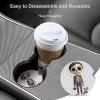 Car Coasters 2PCS Skull Boy and Flower Car Cup Holder Coaster Non-Slip Drink Coasters Absorbent Coffee Cup Pad Wood Car Coasters Universal Auto Cup Mats Car Interior Accessories for Most Vehicle view 4