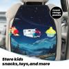 VTCTOASY Kick Mat Back Seat Protector for Car 2 Pack Extra Large Car Back Seat Cover with 3 Storage Pockets Waterproof Seat Back Protector Wonderland Backseat Car Organizer for Trucks SUV view 3