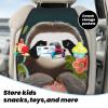 VTCTOASY Kick Mat Back Seat Protector for Car 2 Pack Extra Large Car Back Seat Cover with 3 Storage Pockets Waterproof Seat Back Protector Cute Sloth Backseat Car Organizer for Trucks SUV view 3