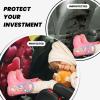 VTCTOASY Kick Mat Back Seat Protector for Car 2 Pack Extra Large Car Back Seat Cover with 3 Storage Pockets Waterproof Seat Back Protector Valentines Love Hearts Backseat Car Organizer for Trucks SUV view 2