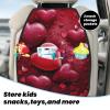 VTCTOASY Kick Mat Back Seat Protector for Car 2 Pack Extra Large Car Back Seat Cover with 3 Storage Pockets Waterproof Seat Back Protector Valentines Love Hearts Backseat Car Organizer for Trucks SUV view 3