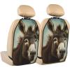VTCTOASY Kick Mat Back Seat Protector for Car 2 Pack Extra Large Car Back Seat Cover with 3 Storage Pockets Waterproof Seat Back Protector Donkey Animals Backseat Car Organizer for Trucks SUV view 1