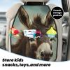 VTCTOASY Kick Mat Back Seat Protector for Car 2 Pack Extra Large Car Back Seat Cover with 3 Storage Pockets Waterproof Seat Back Protector Donkey Animals Backseat Car Organizer for Trucks SUV view 3