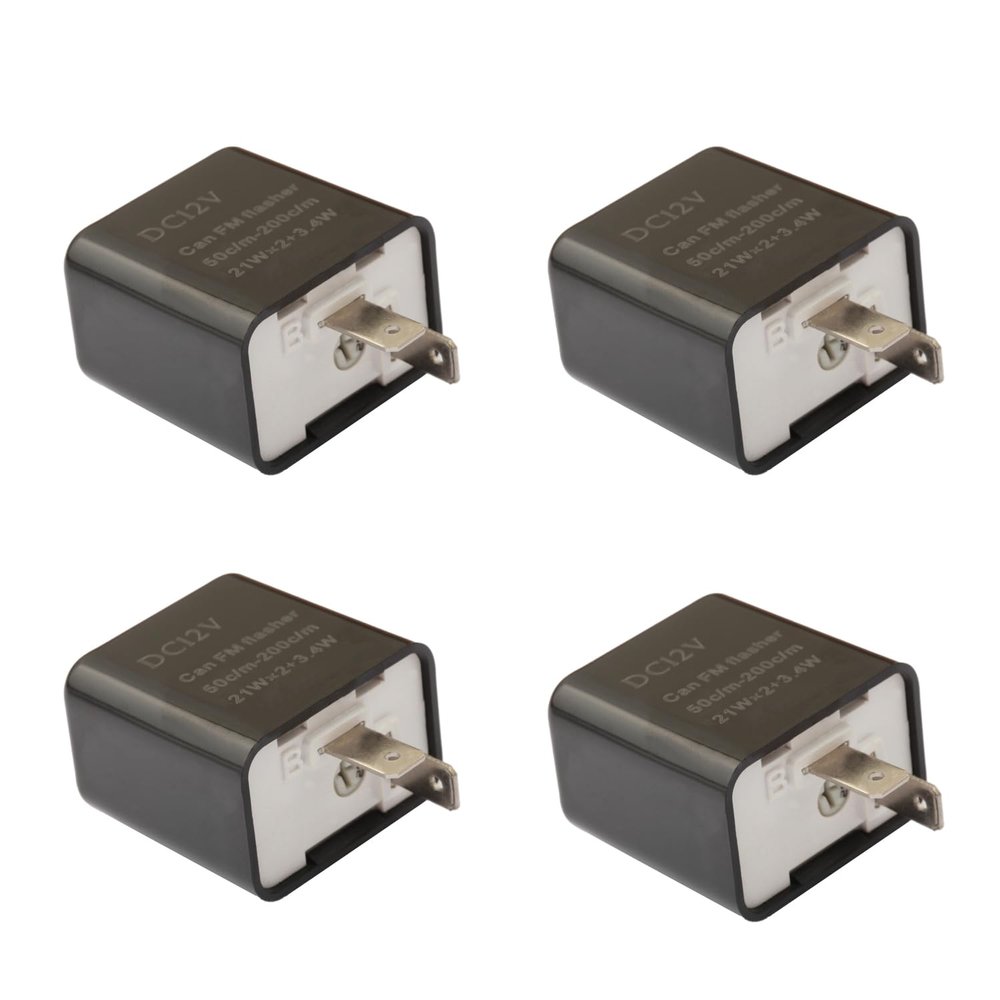 4pieces DC12V Turn Signal Flasher Relay Adjustable LED Turn Signal Flasher Relay Fix for Motorcycle
