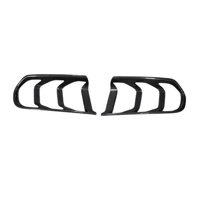 Real Carbon Fiber Car Rear Tail Light Frame Lamp Cover Sticker Accessories Compatible For Ford Mustang 2015+