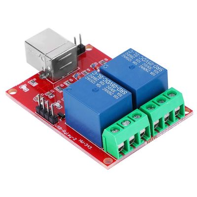 2 Channel USB Control Switch Relay Module with PCB, Support XP 32-bit, Small Size and Lightweight, Relay Module, Easy and Convenient to use