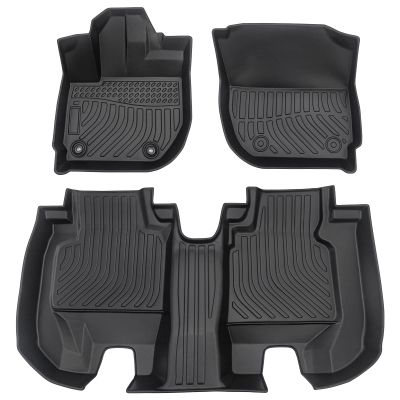 All Weather Rubber Car Floor Mats Compatible with 2016-2022 Honda HR-V TPE Rubber Full Set Includes 1st 2nd Row Front Floor Mat (for 2016-2022 Honda HR-V)