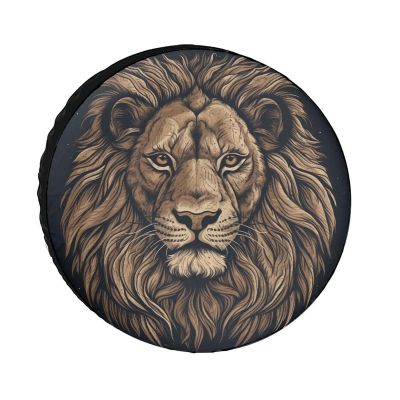 Cartoon Lion Spare Tire Covers Waterproof Dust Proof Tire Protectors Universal Wheel Protectors for Trailer SUV Truck Camper Travel Accessories Diameter 30inch