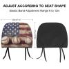 NWTRJ American Flag and Baseball Car Headrest Covers Soft Breathable Car Seat Head Rest Protector Universal Fit for Car Truck SUV Van Auto Interior Accessories 2 Packs view 2