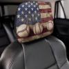 NWTRJ American Flag and Baseball Car Headrest Covers Soft Breathable Car Seat Head Rest Protector Universal Fit for Car Truck SUV Van Auto Interior Accessories 2 Packs view 4