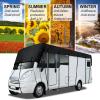 HFKJway Trailer Cover 210D Oxford Cloth Travel Trailer Cover Foldable Storage, Easy to Clean Waterproof Travel Trailer Cover Rv Covers for Roof Only,Grey-7.5m3m view 3
