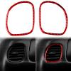 Auto Co-Pilot Air Vent Outlet Ring Frame Decal Sticker Compatible with Chevrolet Corvette C5 1998 1999 2000 2001 2002 2003 2004 Real Quality Soft Carbon Fiber Cover Interior Trim Accessories Red view 1