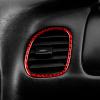 Auto Co-Pilot Air Vent Outlet Ring Frame Decal Sticker Compatible with Chevrolet Corvette C5 1998 1999 2000 2001 2002 2003 2004 Real Quality Soft Carbon Fiber Cover Interior Trim Accessories Red view 4