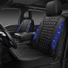 CAR PASS Bling Diamond Black Leather Car Seat Covers for 2 Front Interior Sets, Waterproof Shining Glitter Sparkly Crystal Universal Armrest Fit Automotive Truck SUV Cute Women Girl, Blue Rhinestone view 1
