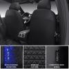 CAR PASS Bling Diamond Black Leather Car Seat Covers for 2 Front Interior Sets, Waterproof Shining Glitter Sparkly Crystal Universal Armrest Fit Automotive Truck SUV Cute Women Girl, Blue Rhinestone view 2