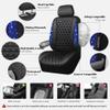 CAR PASS Bling Diamond Black Leather Car Seat Covers for 2 Front Interior Sets, Waterproof Shining Glitter Sparkly Crystal Universal Armrest Fit Automotive Truck SUV Cute Women Girl, Blue Rhinestone view 3